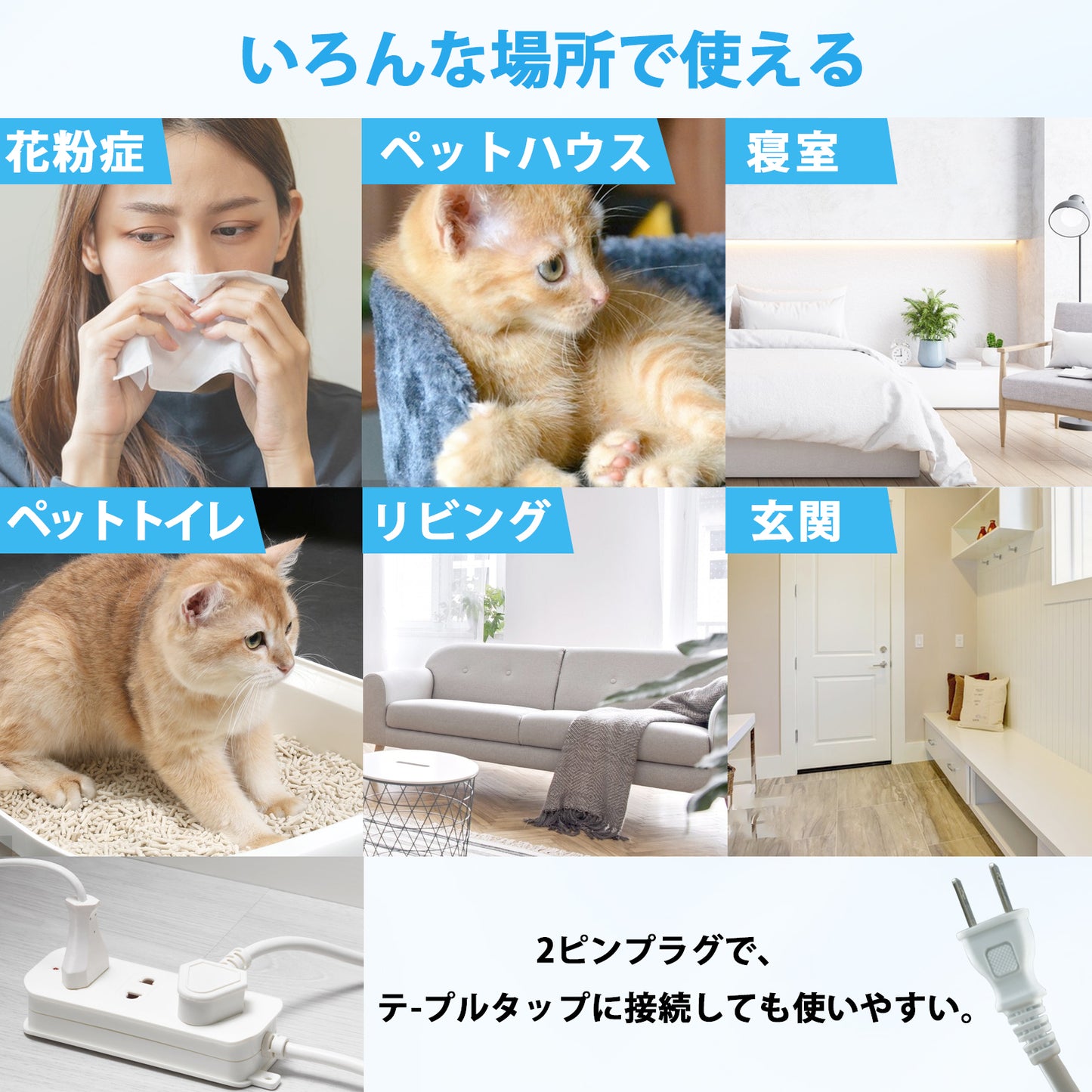 BBT 空気清浄機 小型 花粉 静音 ペット 部屋用 18畳 360度吸引 ペットの毛 ナイトライト コンパクト 集塵 脱臭 除菌 ホコリ ダニ チャイルドロック タイマー 三段風量設定 加湿なし pm2.5 ハウスダスト 換気 玄関 寝室 一人暮らし パワフル 簡単お手入れ 猫の毛 空気洗浄機 BAP-520 ホワイト グレー