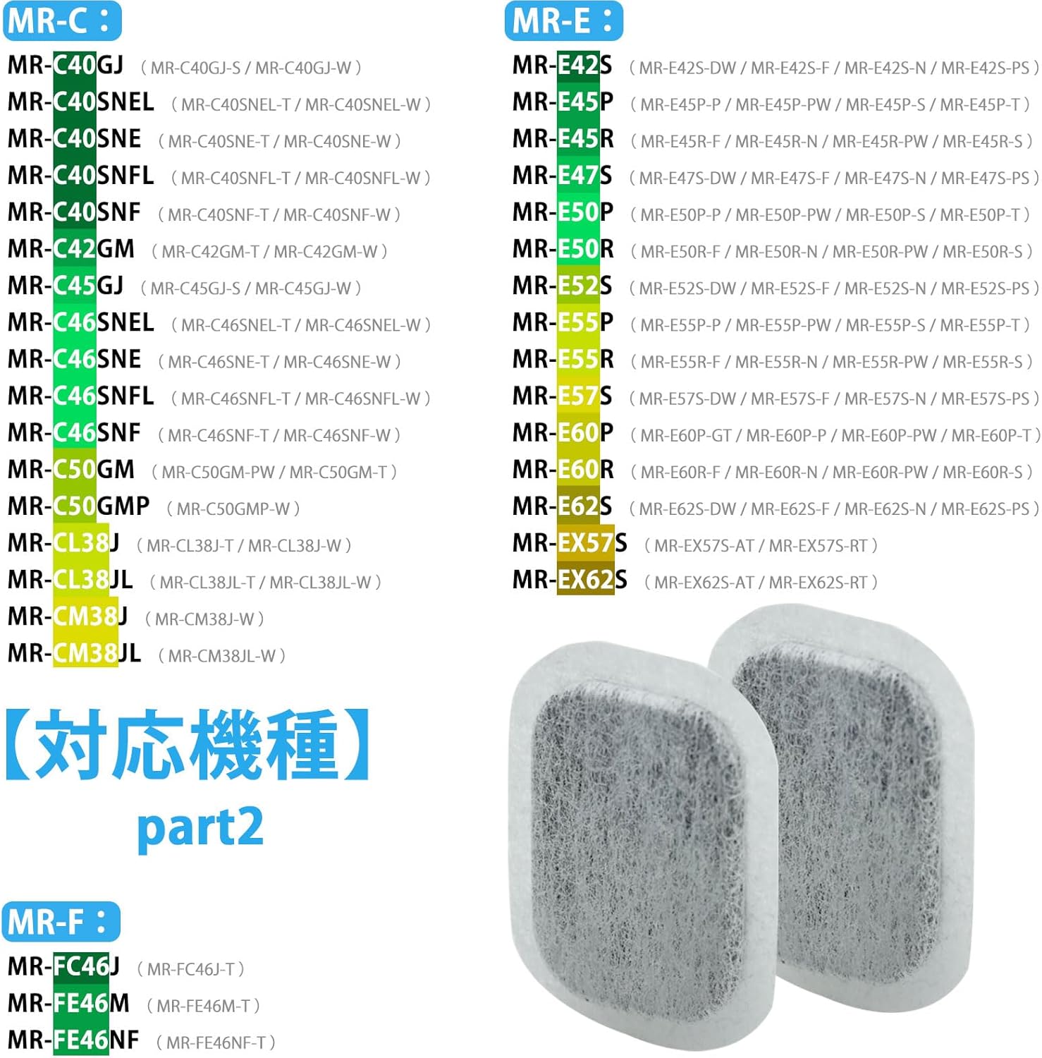 三菱冷蔵庫自動製氷機互換用フィルター MRPR-01FT