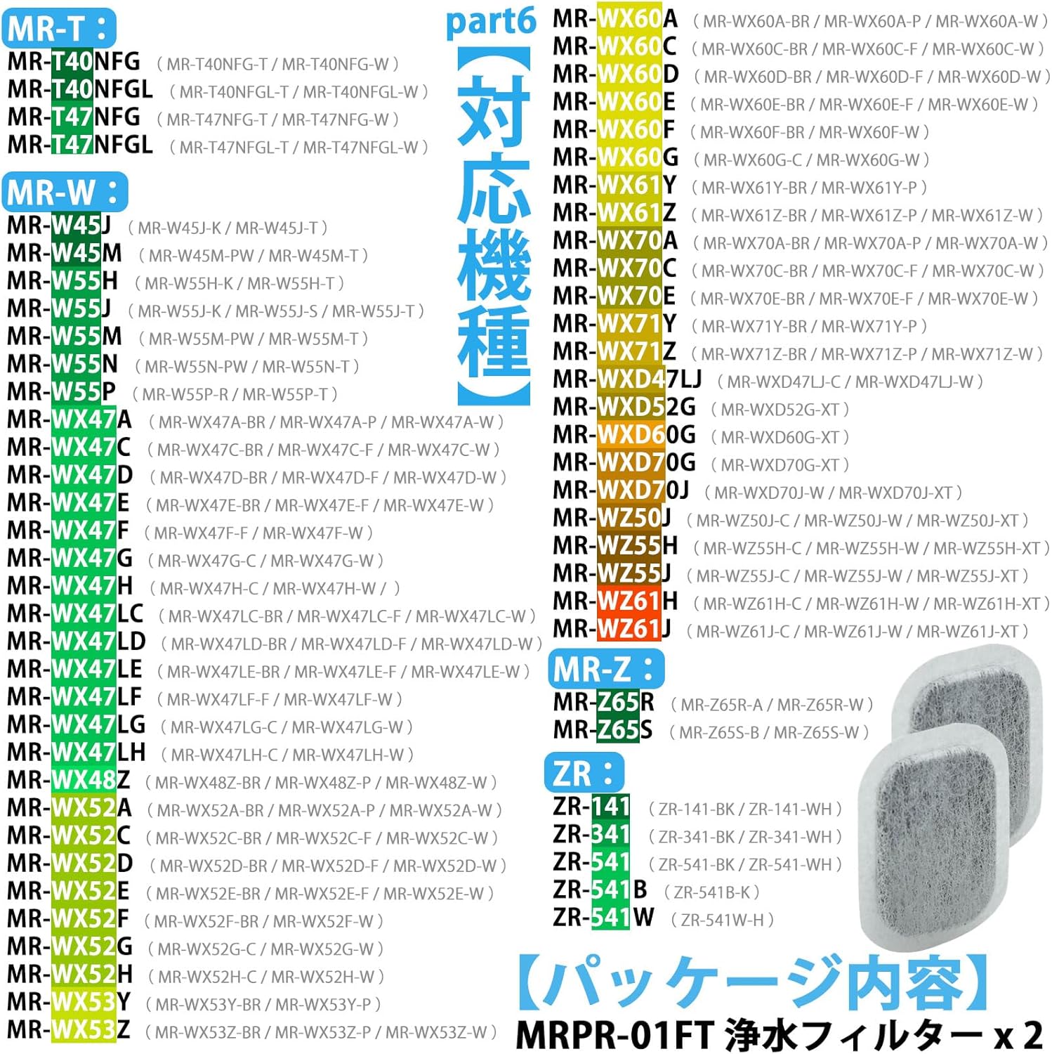 三菱冷蔵庫自動製氷機互換用フィルター MRPR-01FT
